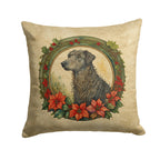 Scottish Deerhound Christmas Flowers Throw Pillow