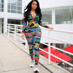 2020 Autumn Women's Camouflage Print Bodysuit