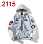 Embroidered Color Block Baseball Jacket