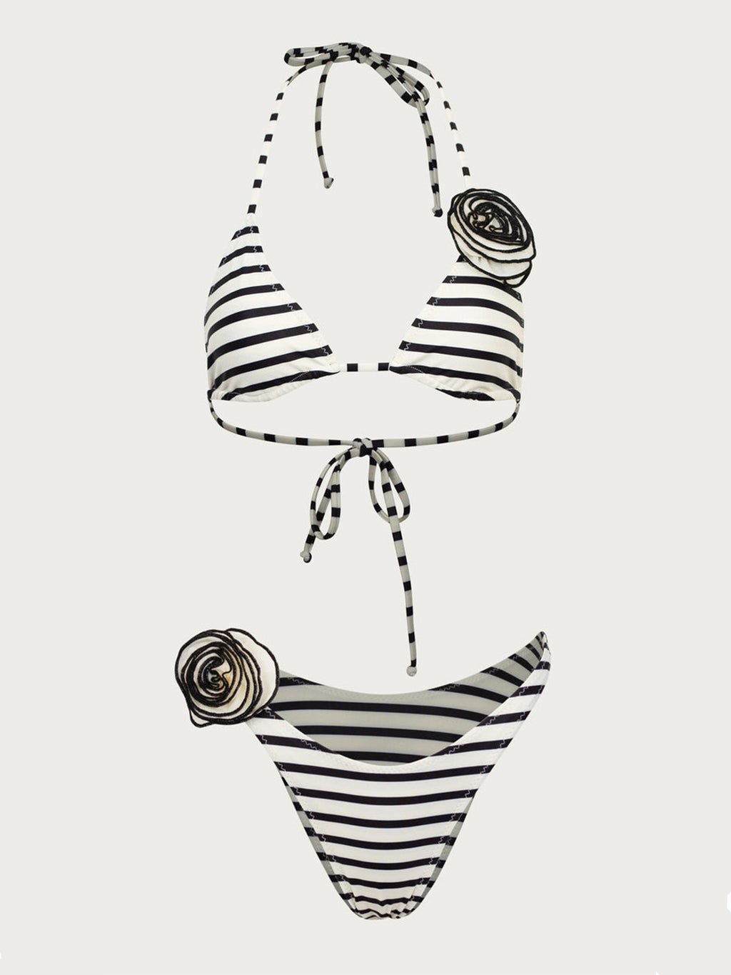 2023 Women's Striped Bikini with Floral Design