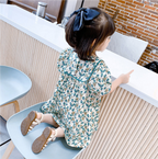 Girls' Casual Floral Cotton Dress