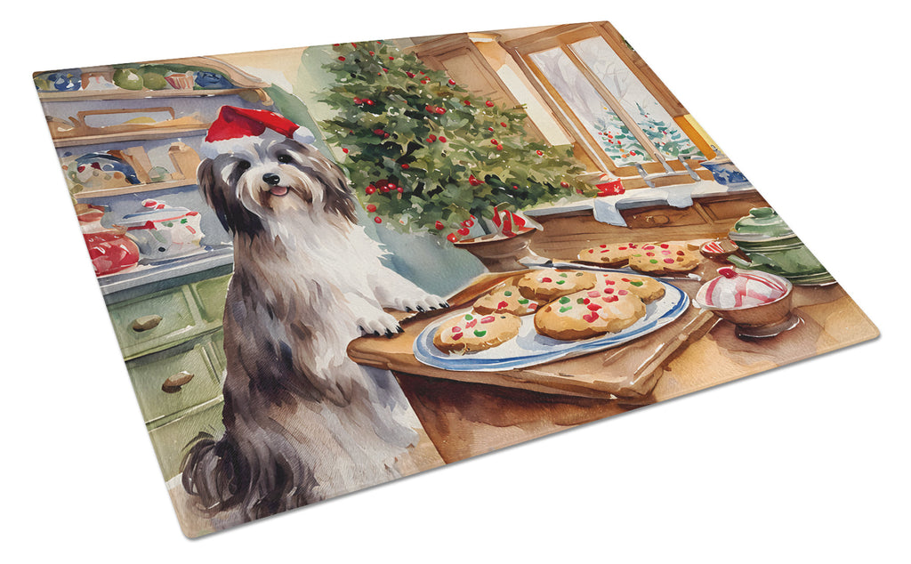 Havanese Christmas Cookies Glass Cutting Board