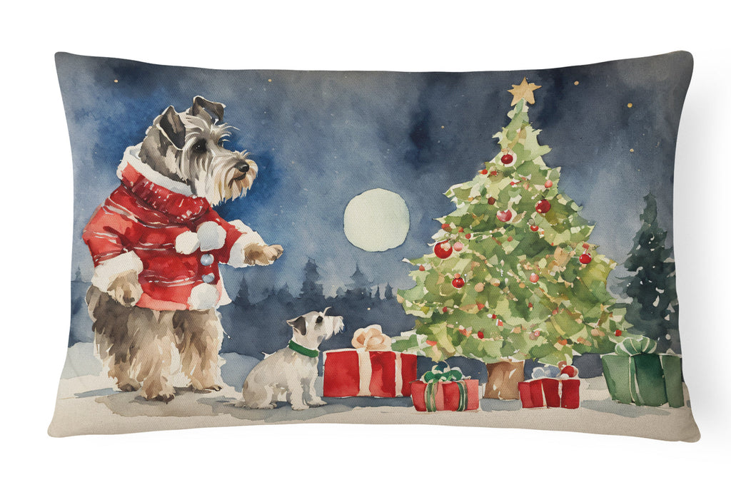 Schnauzer Christmas Throw Pillow