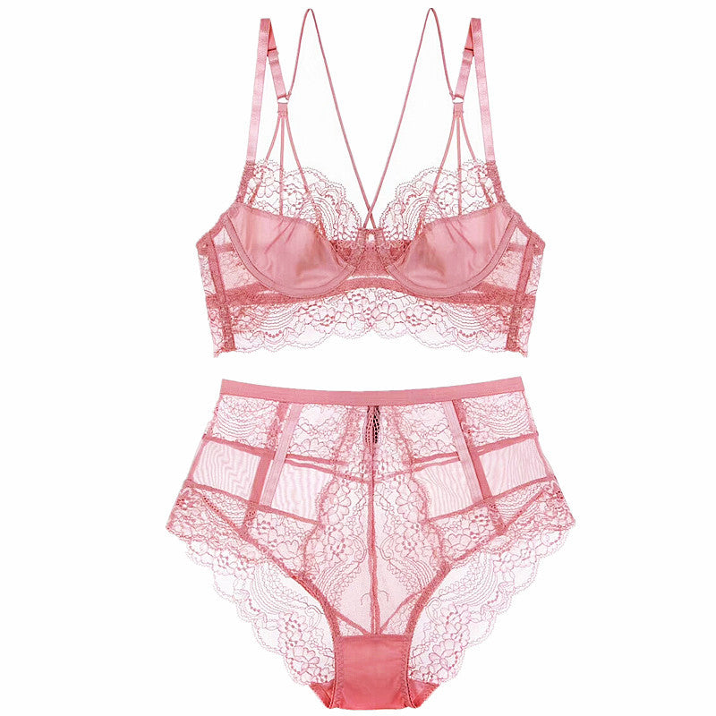 Varsbaby Women's High-Waisted Lace Back Bra Set