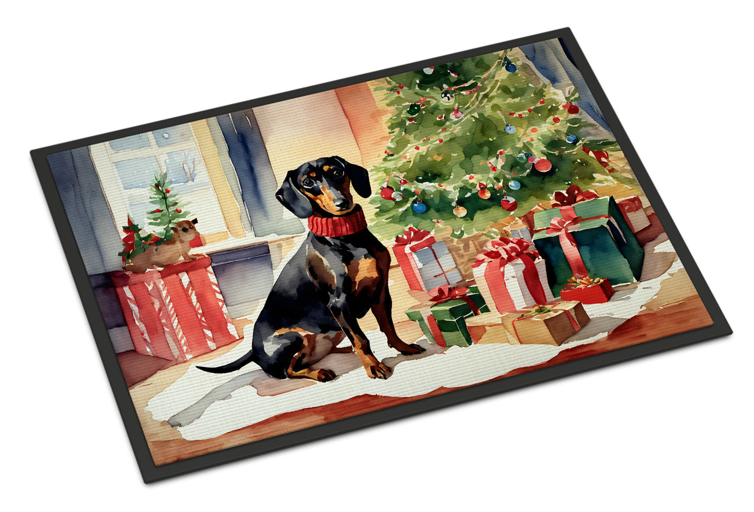 Dachshund Cozy Christmas Doormat