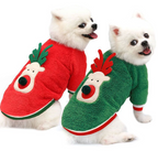 Pet Plus Velvet Christmas Sweater with Print Design