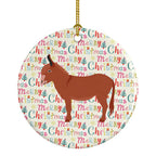 Irish Donkey Christmas Ceramic Ornament
