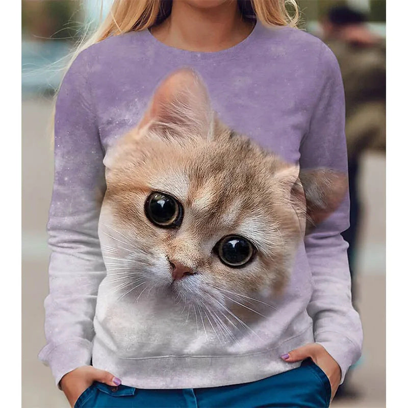 Kawaii 3D Printed Cute Animal Sweatshirt for Women | Streetwear