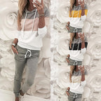 Casual Long-sleeved Sweater Set for Stitching