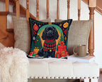 Black Cocker Spaniel Christmas Throw Pillow