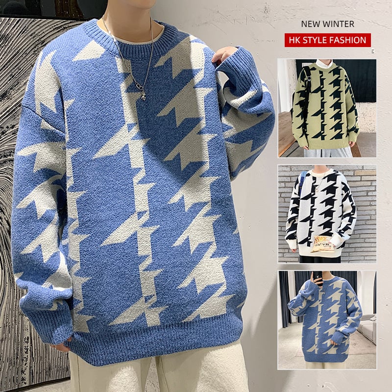 Casual Round Neck Pullover Sweater for Men | Streetwear