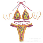 2022 Yellow Strappy Bikini Swimsuit for Women