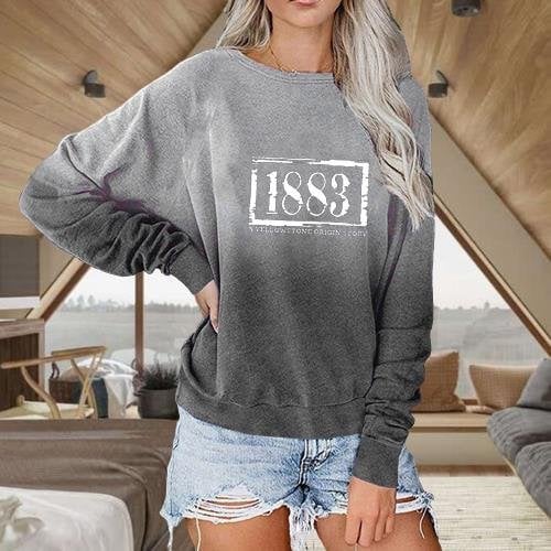 3D Printed Long-Sleeved Round Neck Casual Sweater for Women