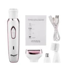 4-in-1 Electric Women's Epilator for Face, Body, Bikini & Armpit with USB Charging
