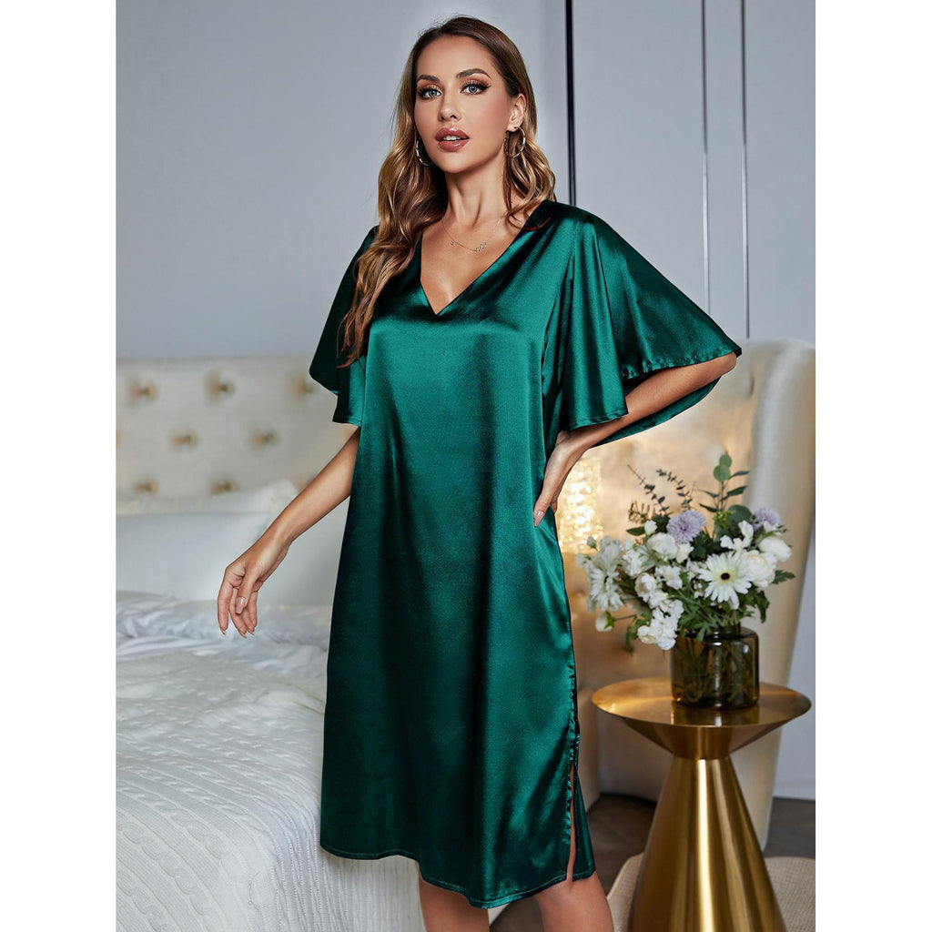 Summer Silk Women's Sleepwear and Nightgown Set
