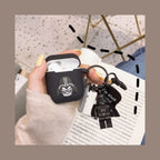 Creative Silicone AirPods 2 Case with Keychain (Black) | Accessory