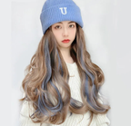 Lifelike Knitted Wool Hat Wig for Women | Embroidered Cap