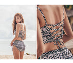 Aztec Print High-Waist Bikini Set with Cover-Up