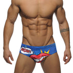 Men's Pop-Art Lips Print Swim Briefs