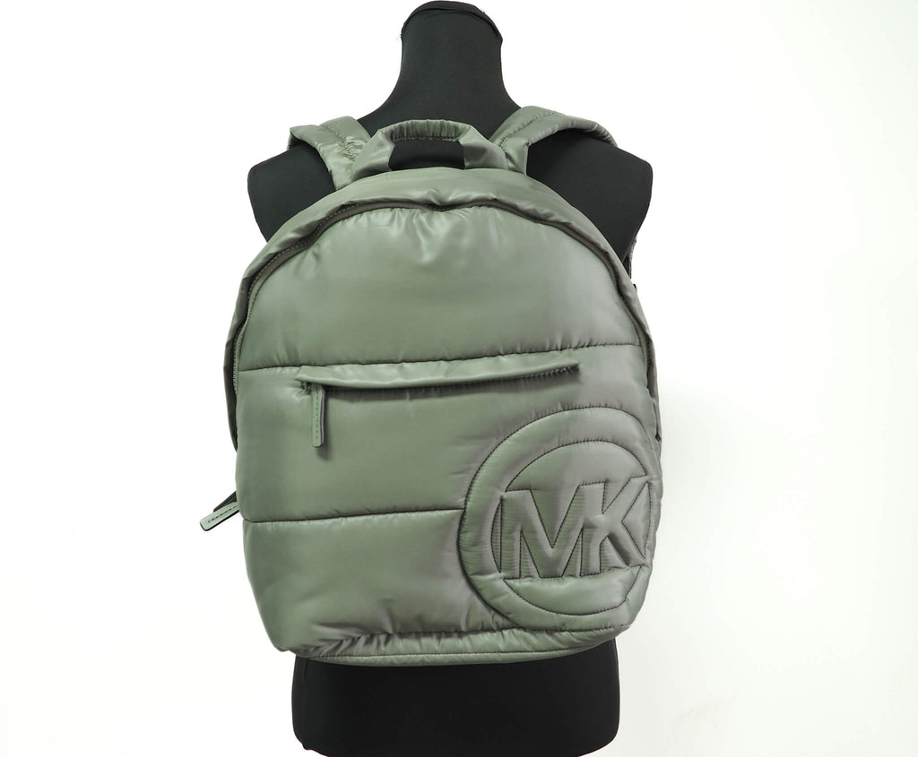 Michael Kors Rae Medium Green Quilted Nylon Backpack | Streetwear