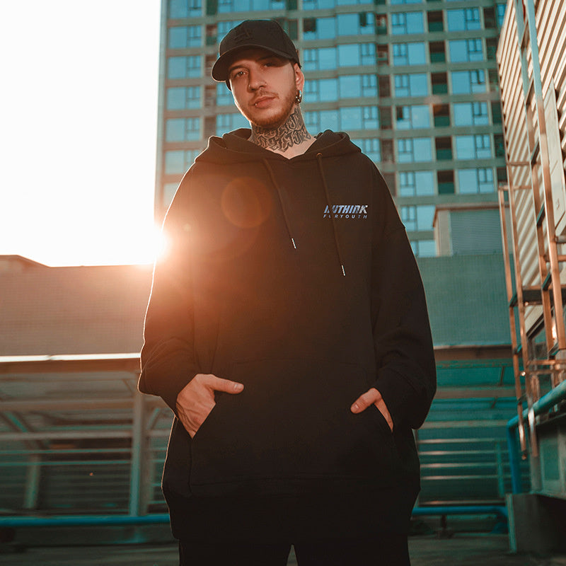 Autumn Snow Mountain Graphic Oversized Hoodie for Men | Streetwear