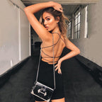 Summer Solid Color Backless Midi Dress for Women