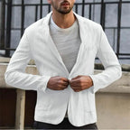 2023 Men's Casual Cotton Linen Loose Suit Coat