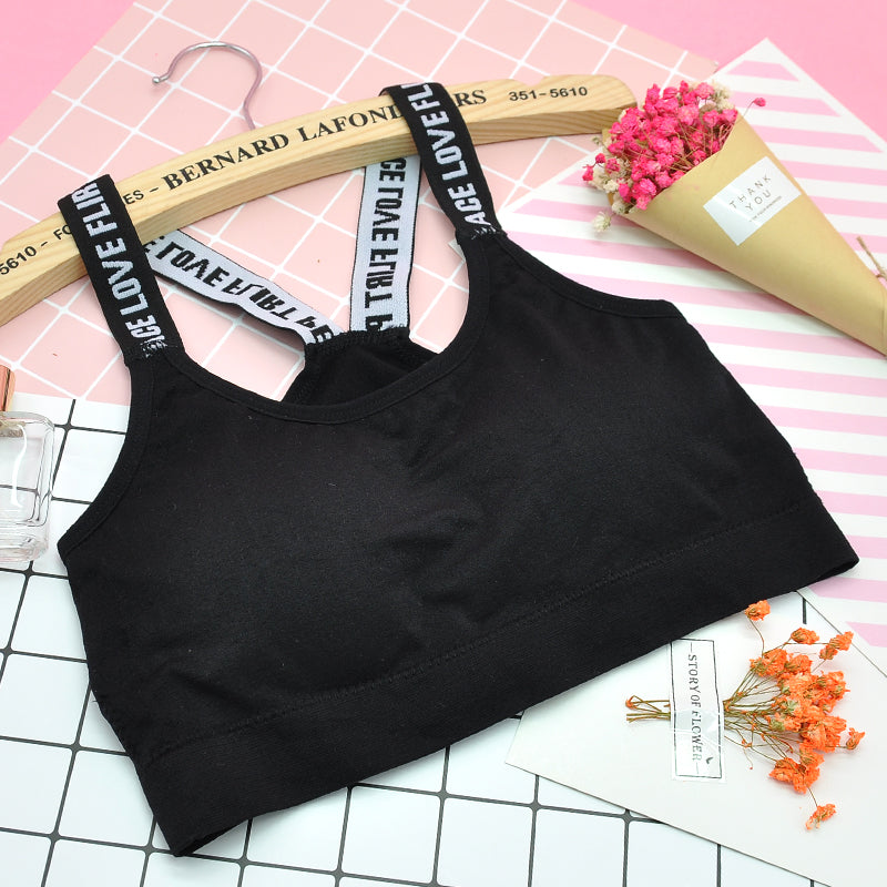 Letter Strap Padded Sports Bralette