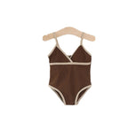 Baby Girl One Piece Sling Swimwear with Hat