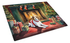 Beagle Cozy Christmas Glass Cutting Board
