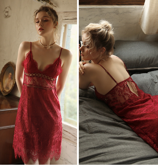 Summer V-Neck Strappy Nightgown - Stylish Homewear Dress