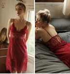 Summer V-Neck Strappy Nightgown - Stylish Homewear Dress