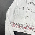 Embroidered Butterfly Pattern Denim Jacket, High Quality
