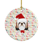 Shih Tzu Merry Christmas Ceramic Ornament