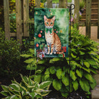 Ocicat Cat By the Christmas Tree Garden Flag