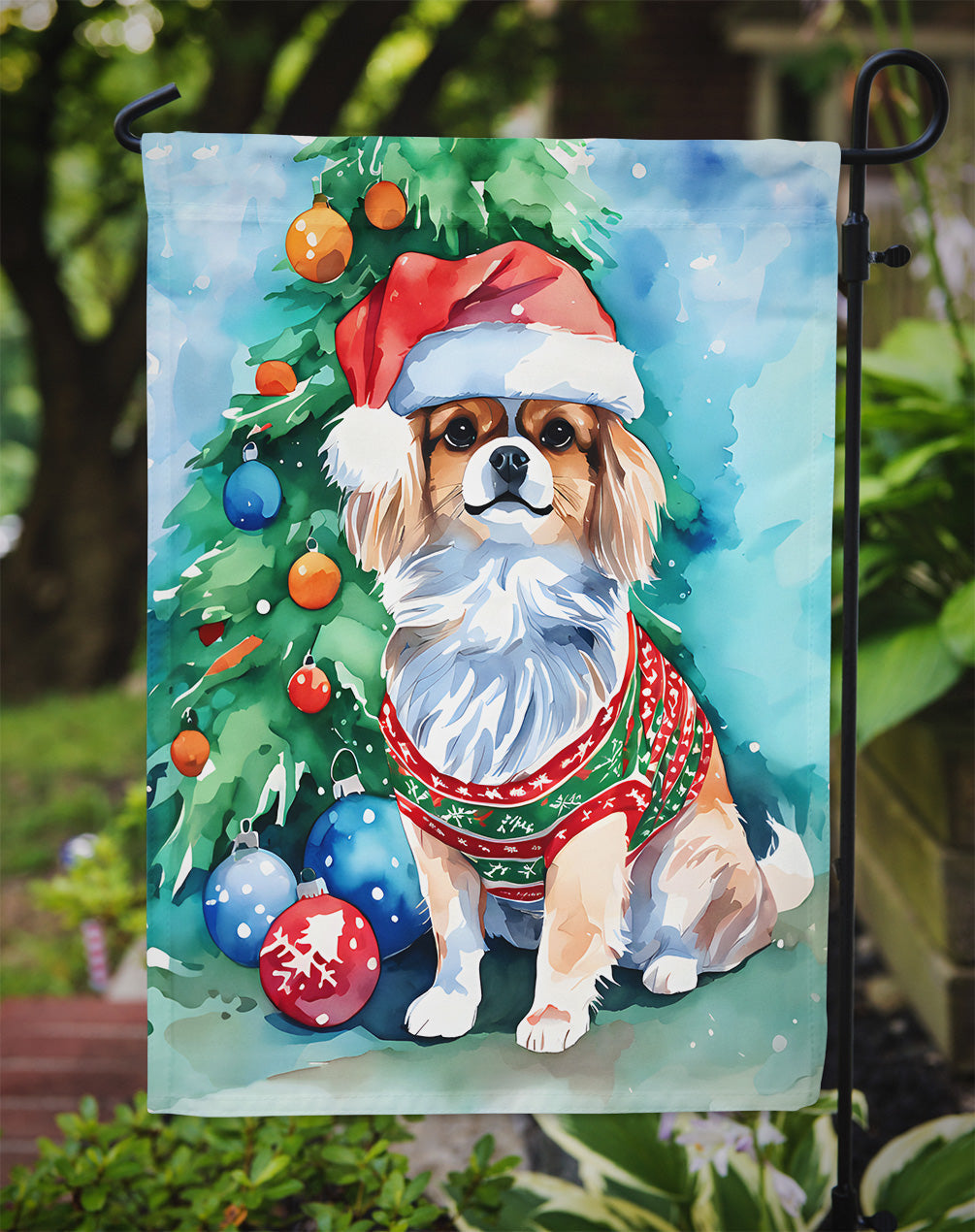 Tibetan Spaniel Christmas Garden Flag