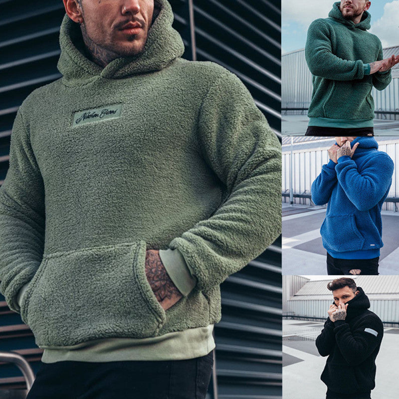 Men's Plush Hoodie with Pocket | Streetwear
