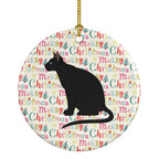 Ojos Azules Cat Christmas Ceramic Ornament