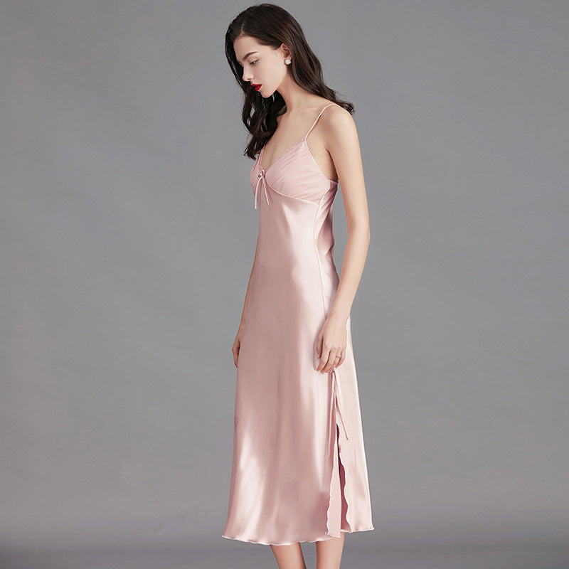 Women’s Silk Long Nightgown - Summer Sleepwear SQ311