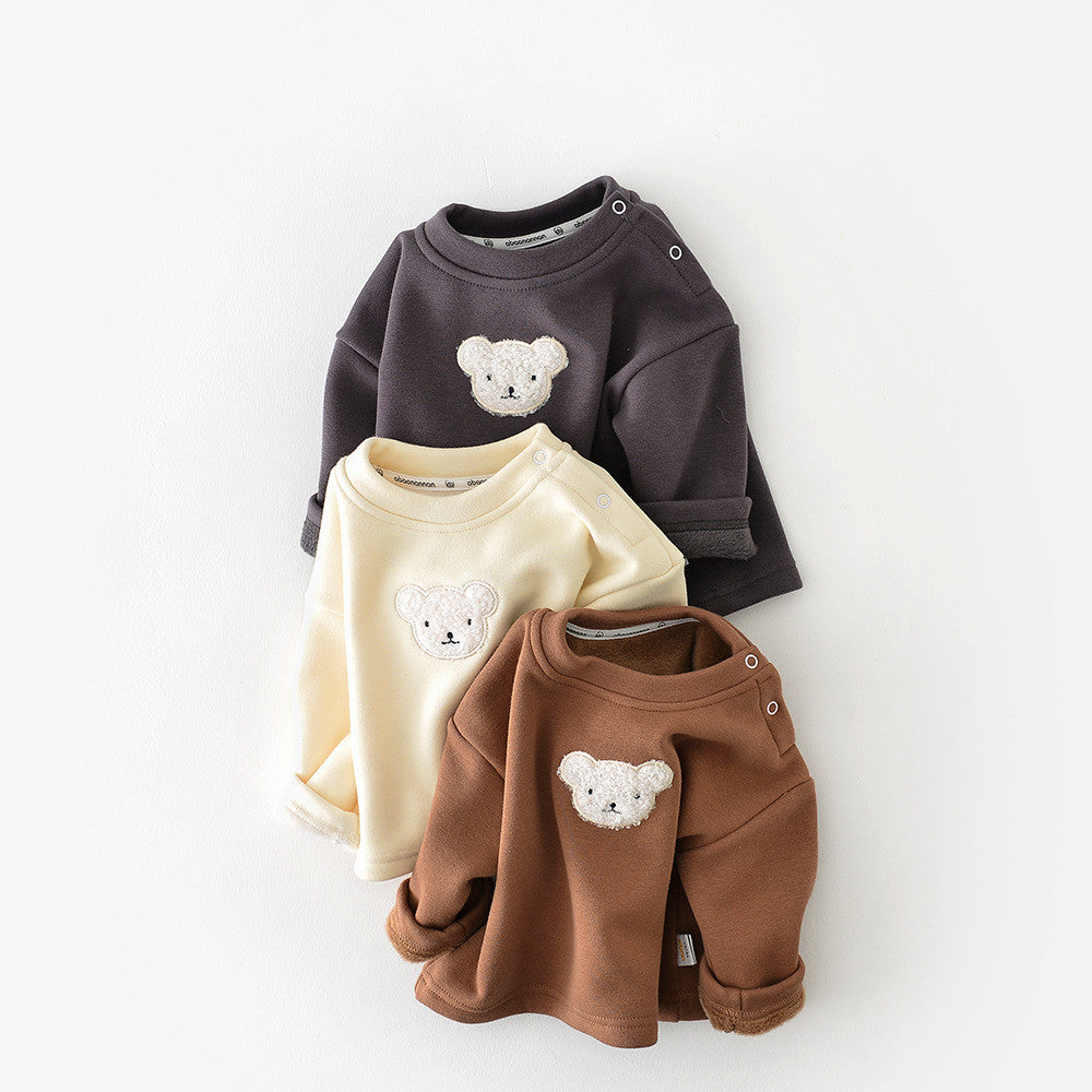 Thickened Bear Head Pullover for Kids