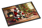 Norwegian Elkhound and Santa Claus Doormat