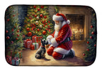 Scottish Terrier and Santa Claus Dish Drying Mat