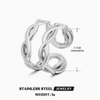 Double Layer Stainless Steel Cross Ring - Fashionable Style