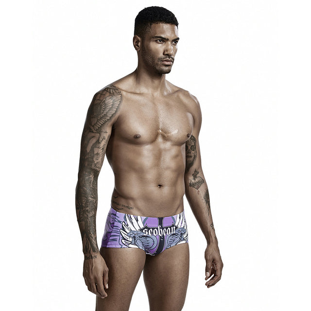 Men's Winged Graphic Low-Rise Swim Briefs