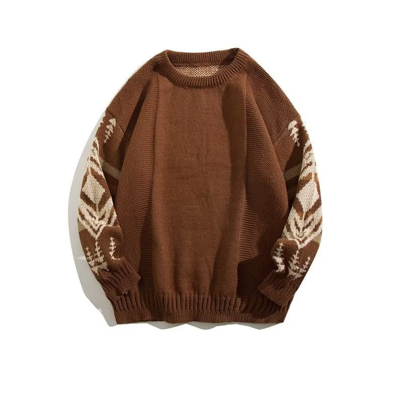 Men's Vintage Ethnic Round Neck Sweater