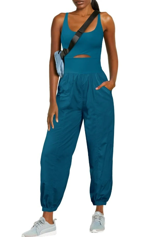Camisole Tracksuits Romper with Pockets (One Set)