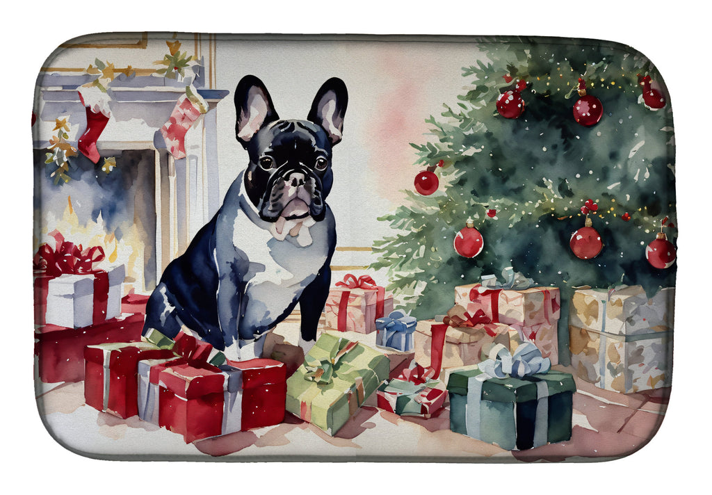 French Bulldog Cozy Christmas Dish Drying Mat