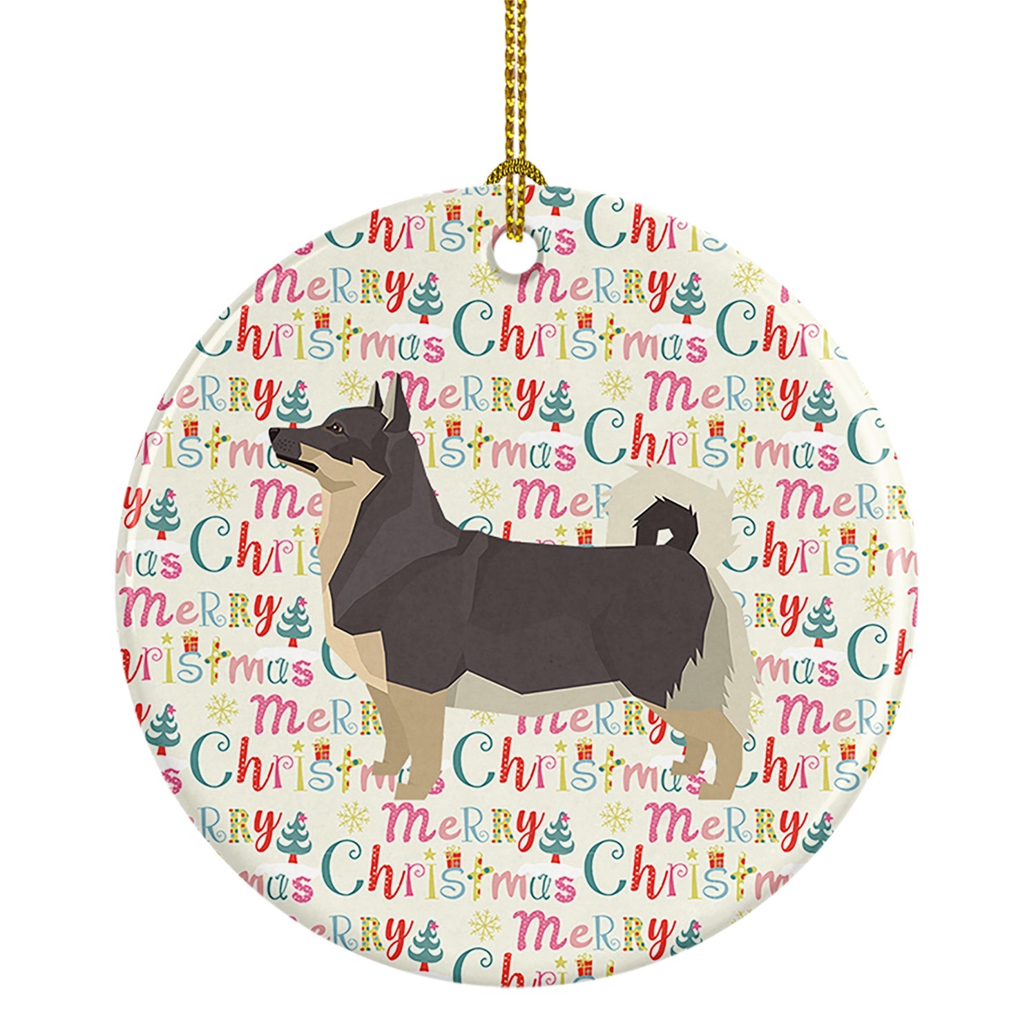 Swedish Vallhund Merry Christmas Ceramic Ornament