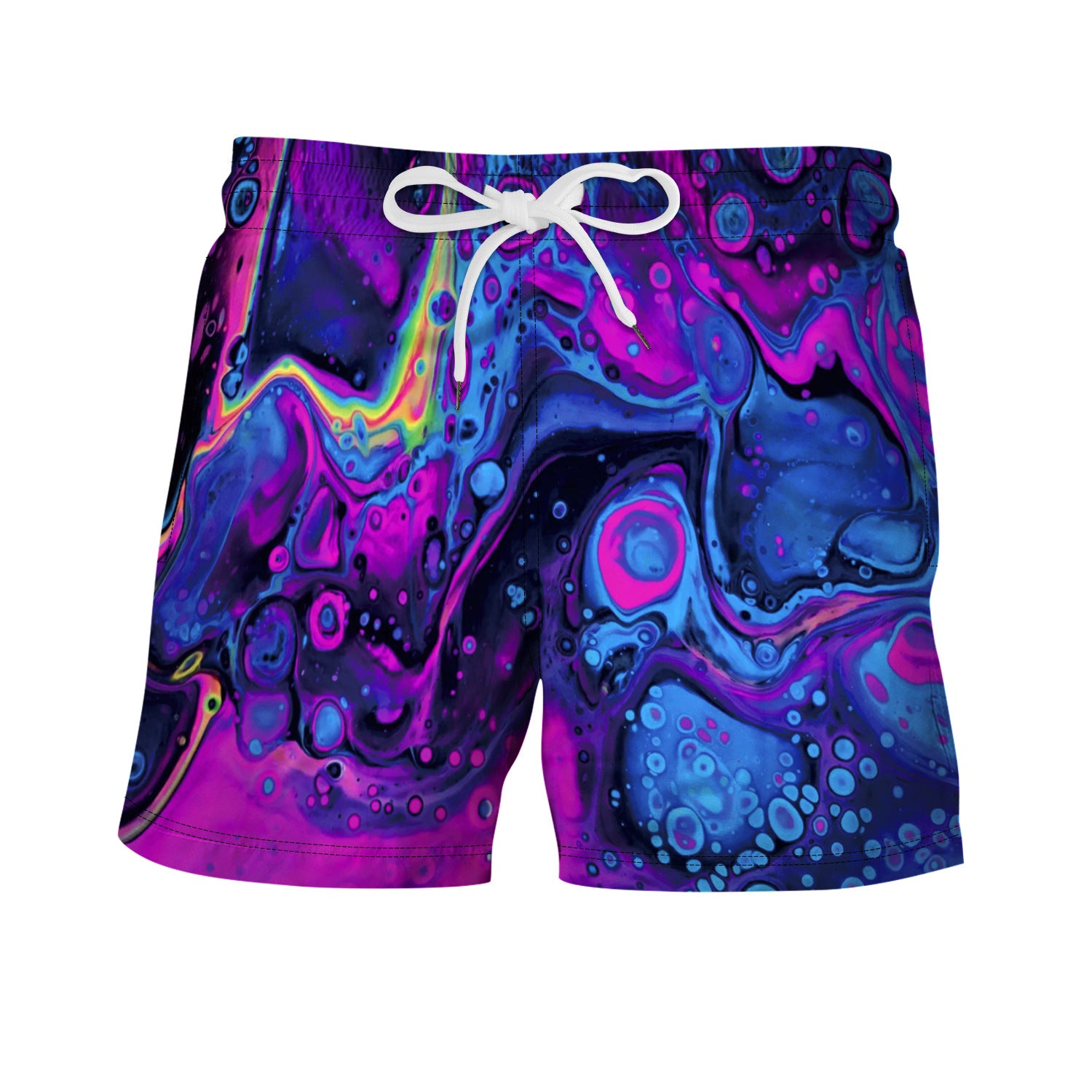 Men's Colorful Handprint Print Swim Trunks