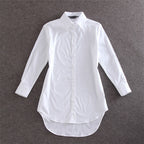 Loose Long Sleeve White Shirt Dress Sleepwear Top